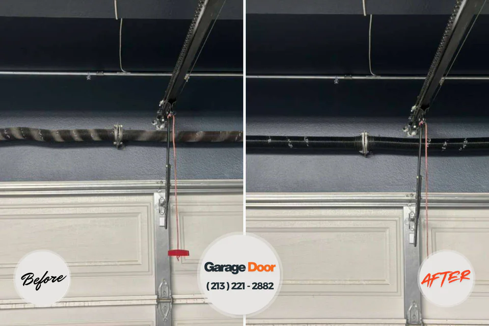 Before and after: garage door repair Cleveland, TN